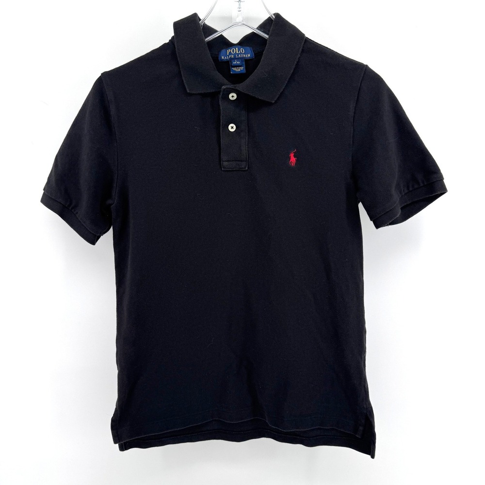 Polo Ralph Lauren Polo‎ Shirt Kids Large 14-16 Black Red Preppy Classic Designer